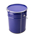 Rund plåt metallfärghink 6 gallon med spak låsring lock och metall handtag